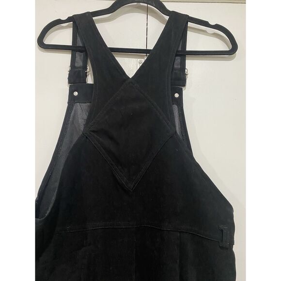 Mimi Maternity Cargo Jumpsuit Black Sz Small Polyester Faux Suede - Picture 14 of 16